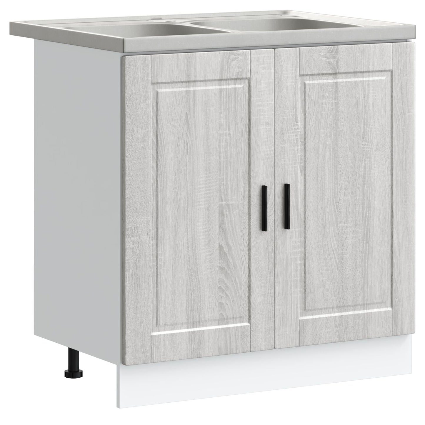 Waschbecken-Unterschrank ""Porto"" mit Waschbecken Grau Sonoma 80x46x84,5 cm Holzwerkstoff