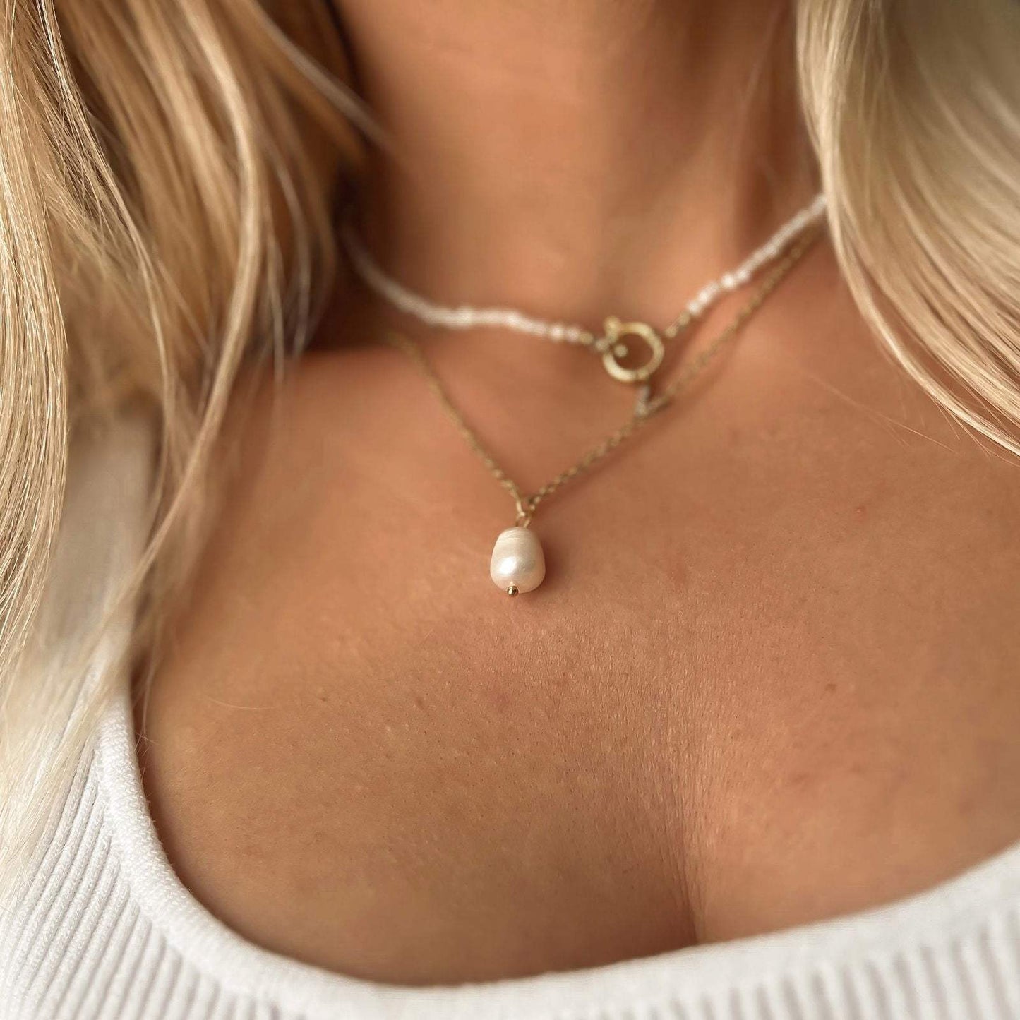 PERLINA Kette | Edelstahl | wasserfest - Shopgalaxy