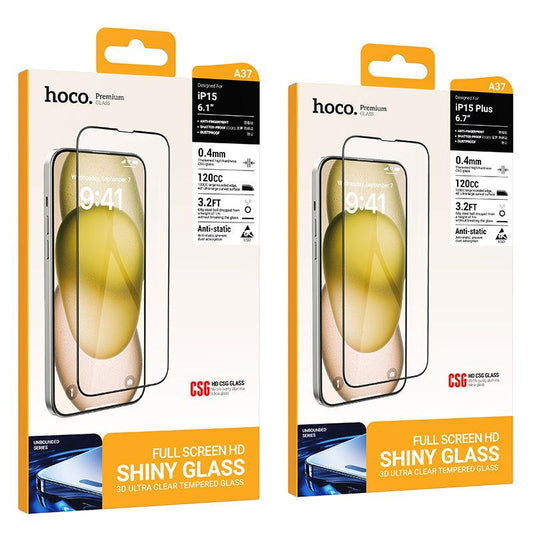 Panzerglas iPhone 15 Plus curved surface HD tempered glass (A37) Hoco - Shopgalaxy