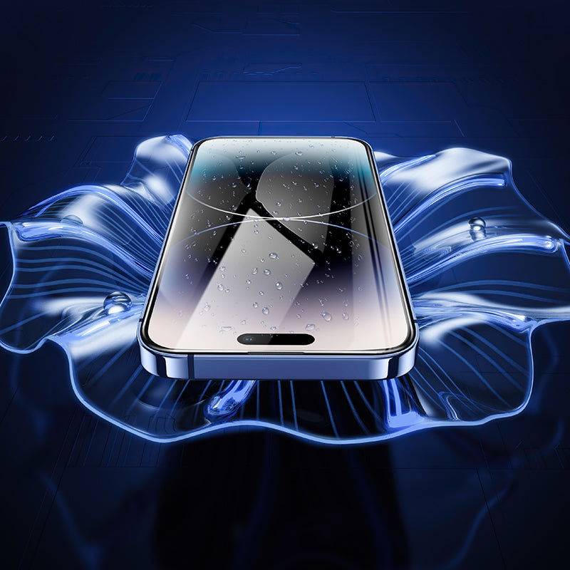 Panzerglas iPhone 15 Pro Max 9D large arc dustproof glass Hoco - Shopgalaxy.ch