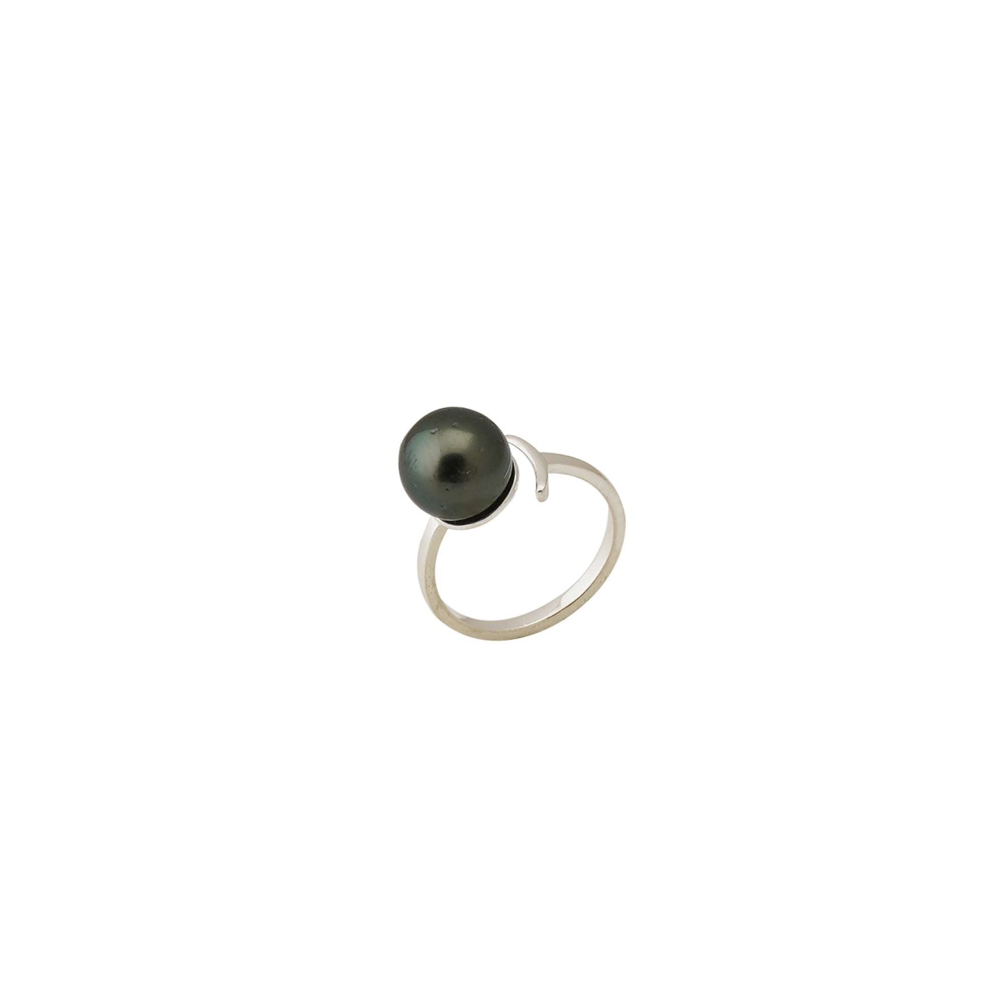 Tahitian Pearl 10.5-11.5 mm Adjustable 7-8 mm Ring with Pink Tourmaline Stone-0