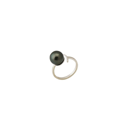 Tahitian Pearl 10.5-11.5 mm Adjustable 7-8 mm Ring with Pink Tourmaline Stone-0