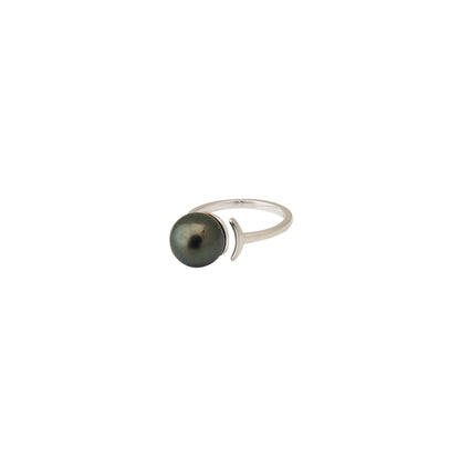 Tahitian Pearl 10.5-11.5 mm Adjustable 7-8 mm Ring with Pink Tourmaline Stone-1