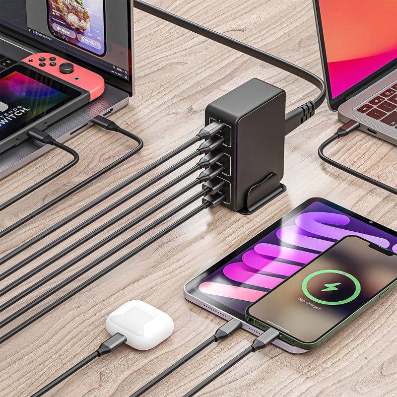 Schnell-Ladegerät 120W Typ-C+USB 6 Ports Desktop - Shopgalaxy