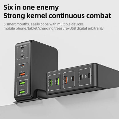 Schnell-Ladegerät 120W Typ-C+USB 6 Ports Desktop - Shopgalaxy
