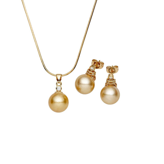 South Sea Gold Pearls Ashfield Set 12-13 mm AAA - Shopgalaxy.ch