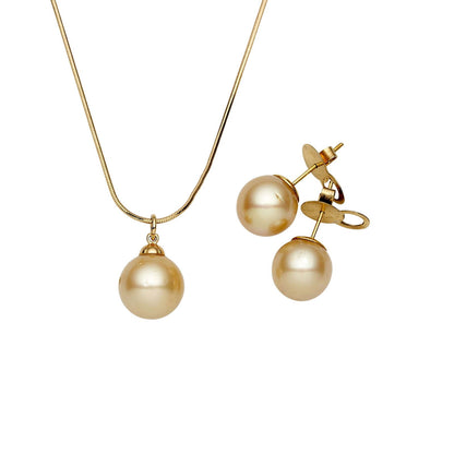 South Sea Gold Pearls Sydney 14ct Gold Earrings 13-14 mm AAA - Shopgalaxy.ch