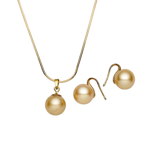 South Sea Gold Pearls The Rocks Set 12-13 mm AA - Shopgalaxy.ch