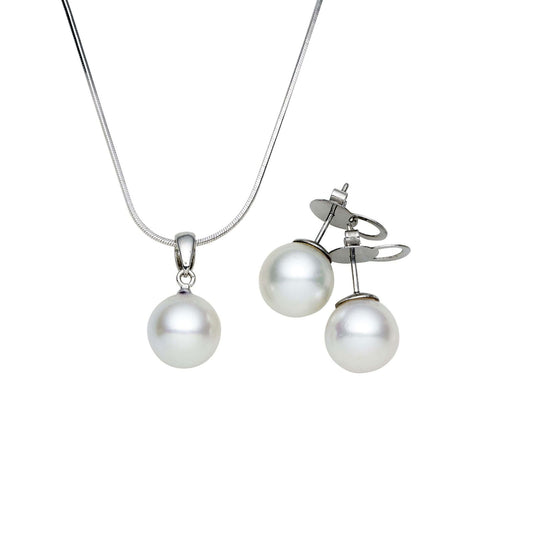 South Sea White Pearls Darling Harbour 14ct White Gold Set 12-13 mm AAAA - Shopgalaxy.ch