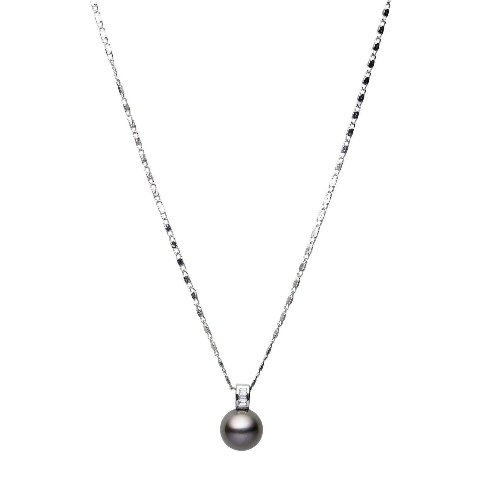 Tahitian Black Pearl Carnegie Pendant 11-12 mm AAA - Shopgalaxy.ch
