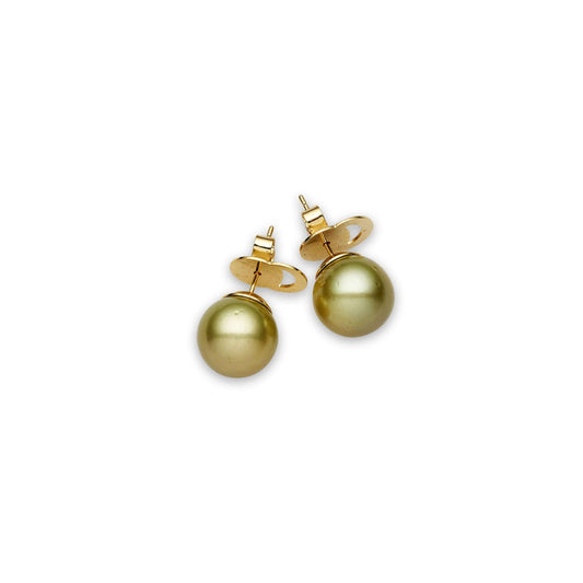 Tahitian Pistachio Pearls Pymble Earrings 12-13 mm - Shopgalaxy.ch