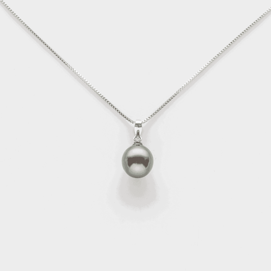 Tahitian South Sea Black Pearl Hawkesbury Drop Pendant Necklace 9 - 10 MM - Shopgalaxy.ch