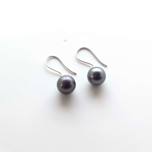 Tahitian South Sea Black Pearls French Hook Nantes Earrings in 10 CT Gold 10.5 - 11.5 MM AA - Shopgalaxy.ch