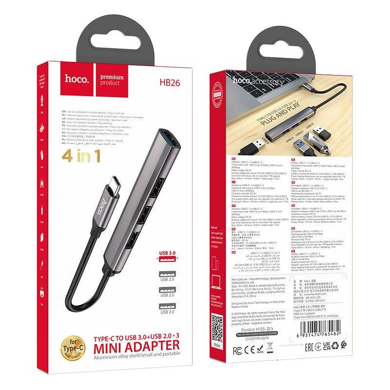 Type-C to USB3.0+USB2.0*3  4 in 1 adapter - Shopgalaxy