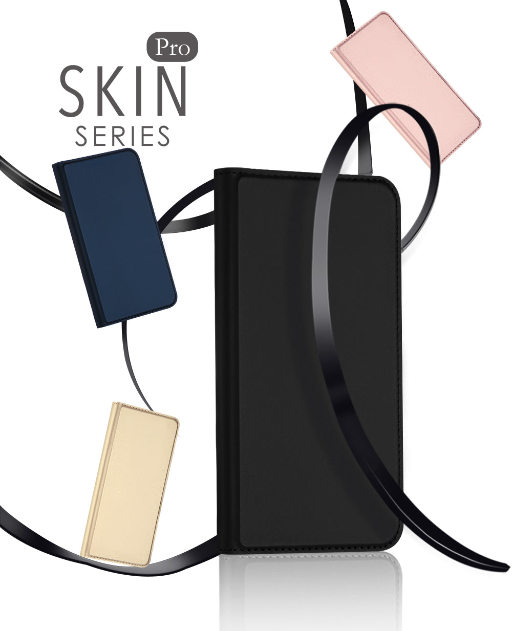 iPhone 11 Schwarz Horizontal Flip Leather Hülle