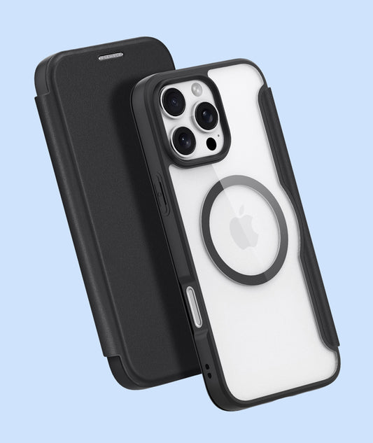 iPhone 16 Pro Magnetische Flip Lederhülle