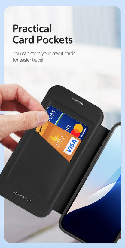 iPhone 16 Pro Magnetische Flip Lederhülle
