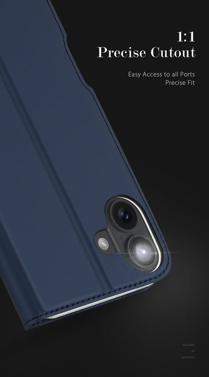 iPhone 16 Plus Schwarz Magnetic Flip Lederhülle