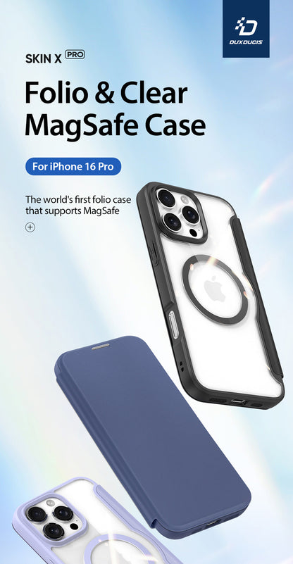 iPhone 16 Pro Magnetische Flip Lederhülle