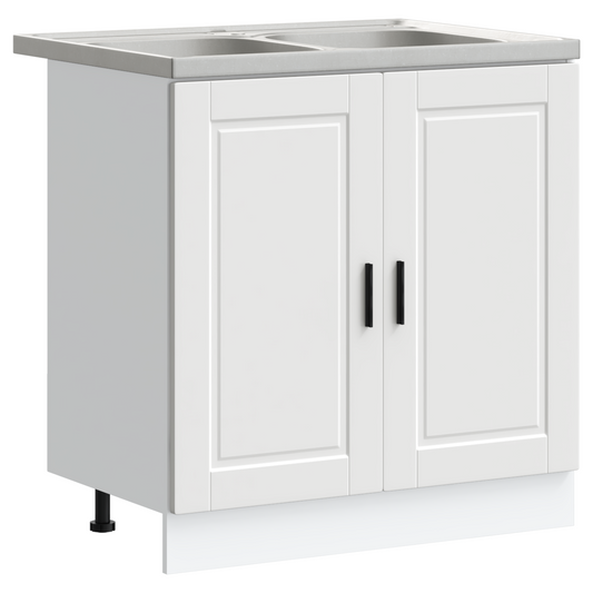 Waschbecken-Unterschrank Porto 2 pcs Weiß 80 x 46 x 84.5 cm