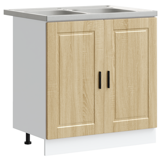 Waschbecken-Unterschrank Porto 2 pcs Braun 80 x 46 x 84.5 cm