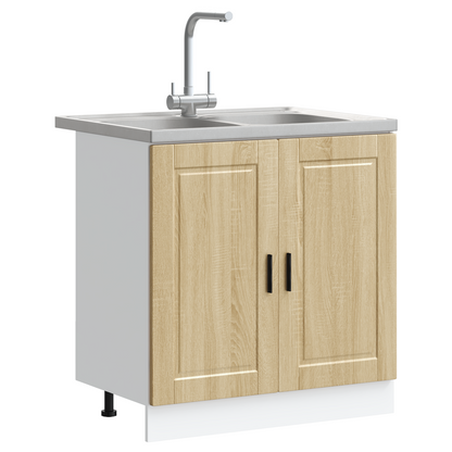 Waschbecken-Unterschrank Porto 2 pcs Braun 80 x 46 x 84.5 cm