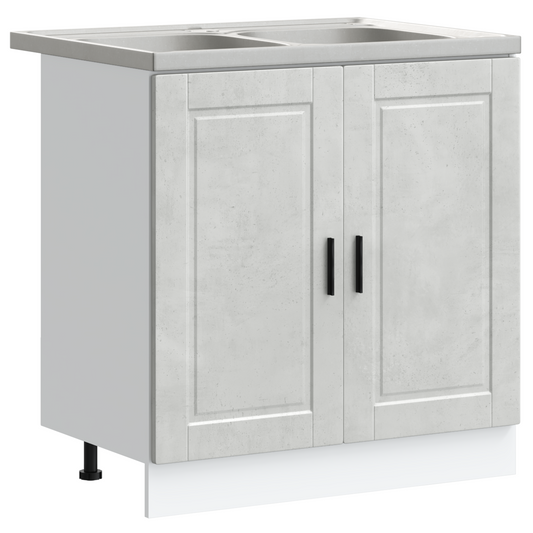 Waschbecken-Unterschrank Porto 2 pcs Grau 80 x 46 x 84.5 cm