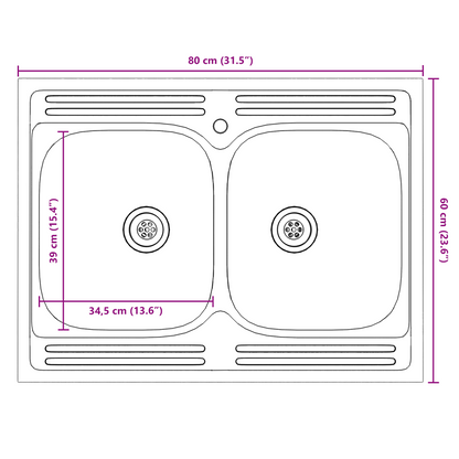 Waschbecken-Unterschrank Porto 2 pcs Grau 80 x 46 x 84.5 cm