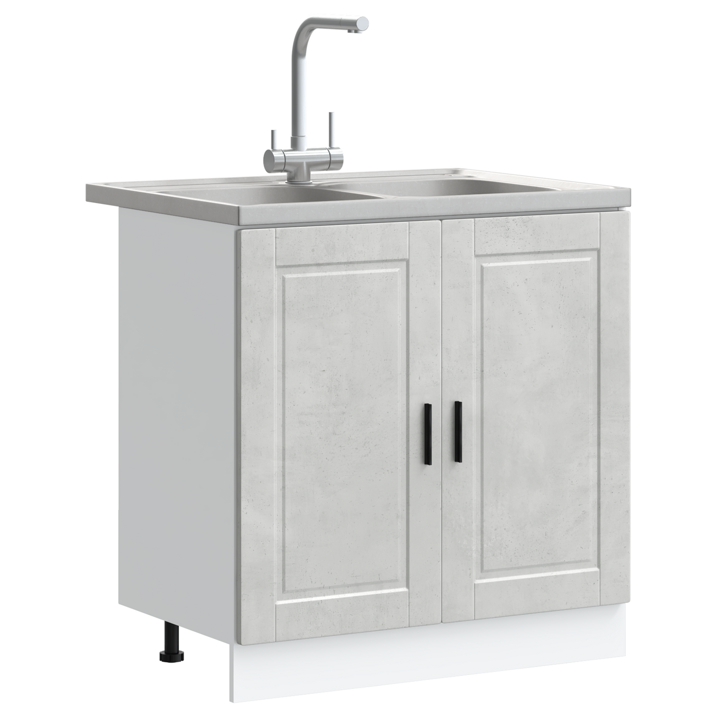 Waschbecken-Unterschrank Porto 2 pcs Grau 80 x 46 x 84.5 cm
