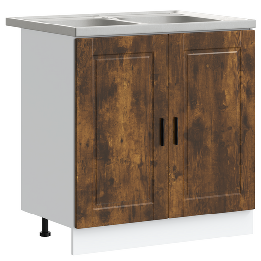 Waschbecken-Unterschrank Porto 2 pcs Braun 80 x 46 x 84.5 cm