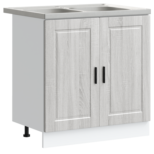 Waschbecken-Unterschrank Porto 2 pcs Grau 80 x 46 x 84.5 cm