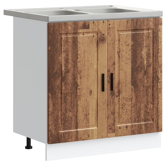 Waschbecken-Unterschrank Porto 2 pcs Braun 80 x 46 x 84.5 cm