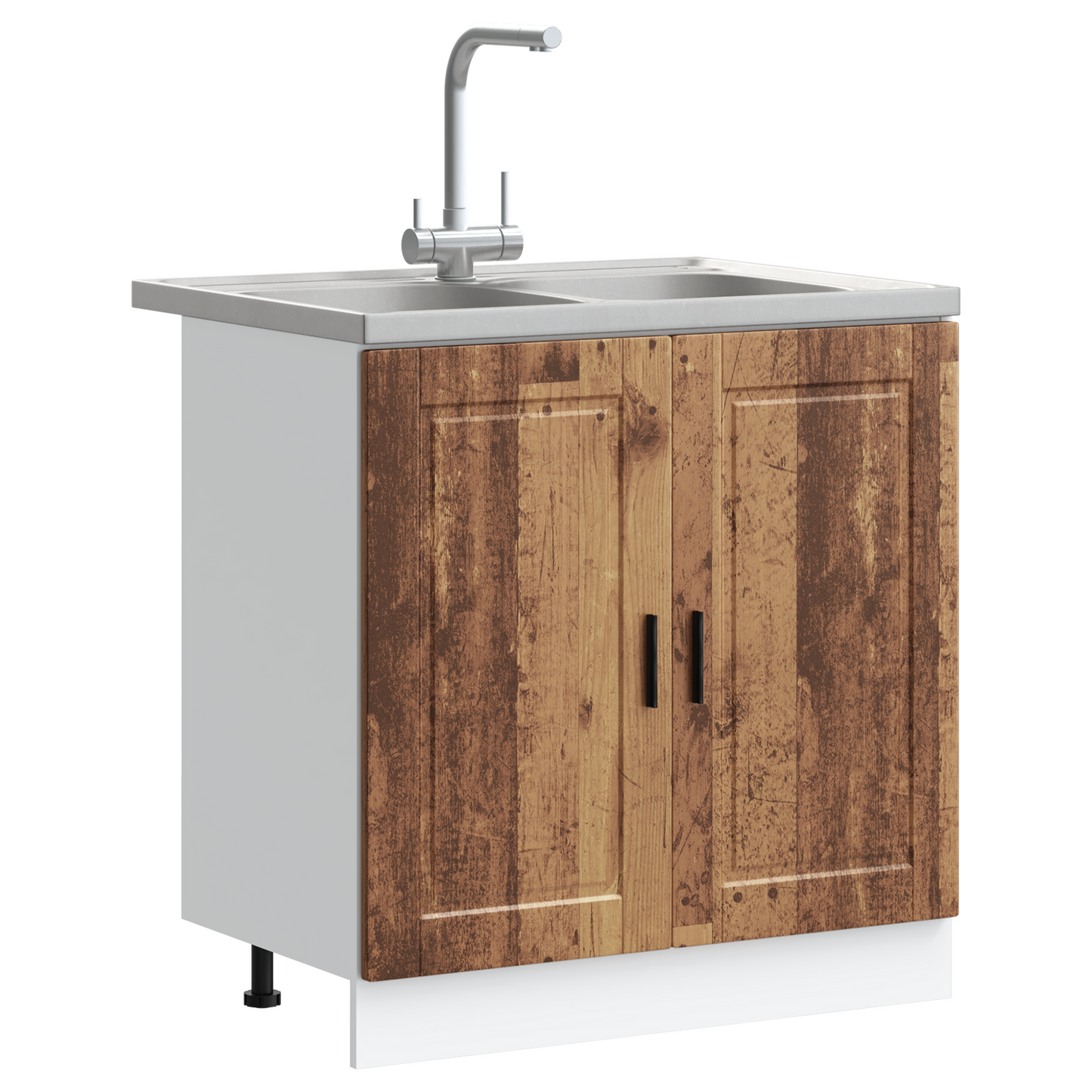 Waschbecken-Unterschrank Porto 2 pcs Braun 80 x 46 x 84.5 cm