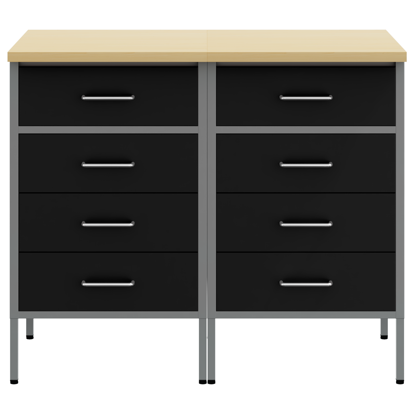 Werkbank mit Schubladen 2 pcs Schwarz und Grau 100 x 55 x 85 cm