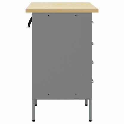 Werkbank mit Schubladen 2 pcs Schwarz und Grau 100 x 55 x 85 cm