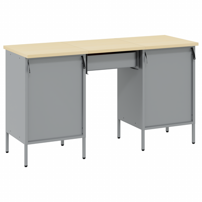 Werkbank 3 pcs Schwarz 150 x 55 x 85 cm Holzwerkstoff und Stahl