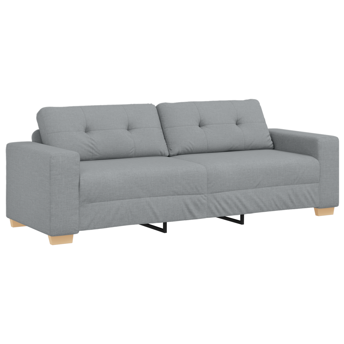 Sofa Set mit Kissen mit Kissen Grau Stoff