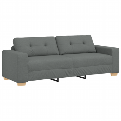 Sofa Set mit Kissen mit Kissen Grau Stoff