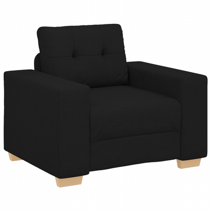 Sofa Set mit Kissen mit Kissen Schwarz Stoff