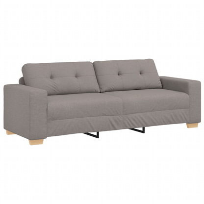 Sofa Set mit Kissen mit Kissen Taupe Stoff