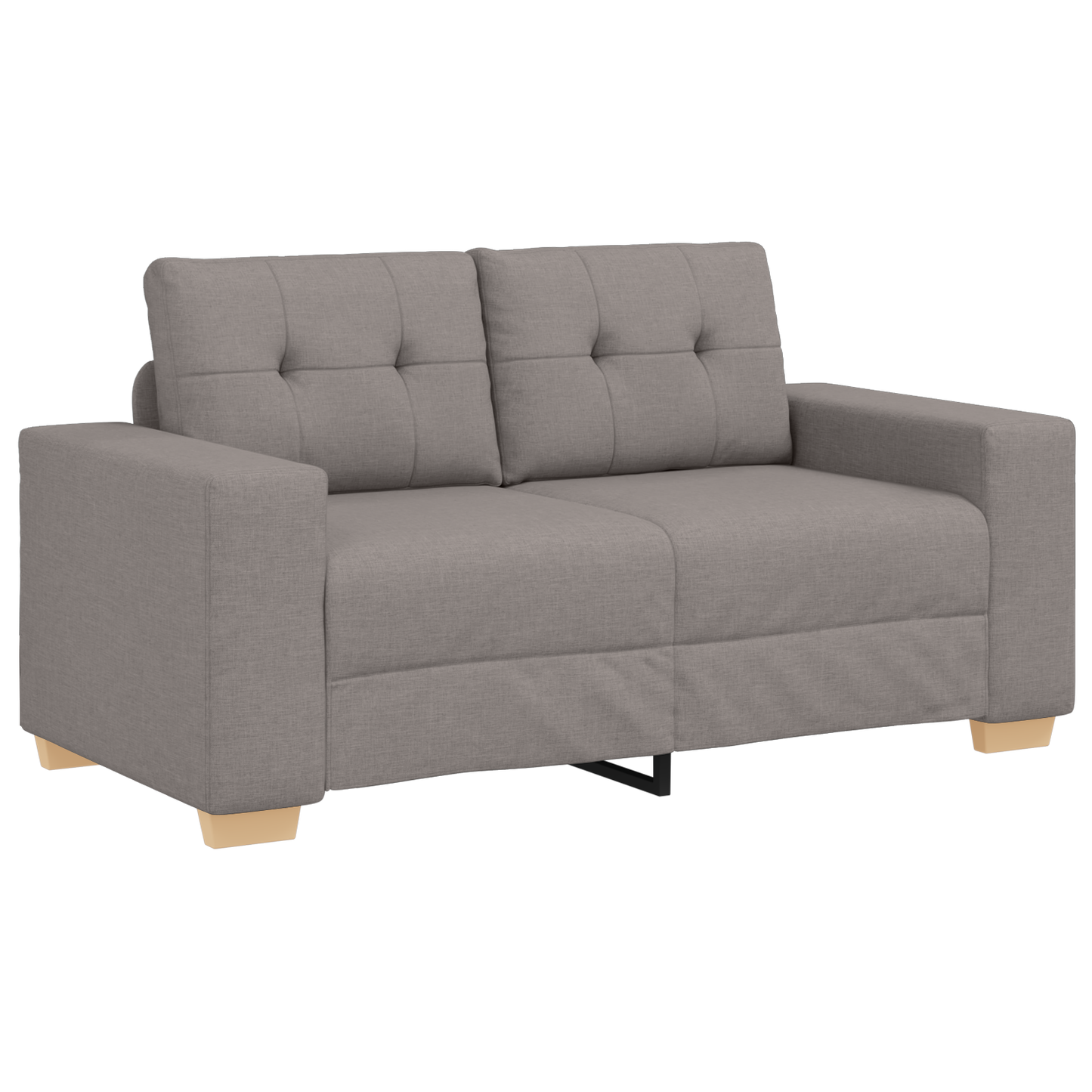 Sofa Set mit Kissen mit Kissen Taupe Stoff