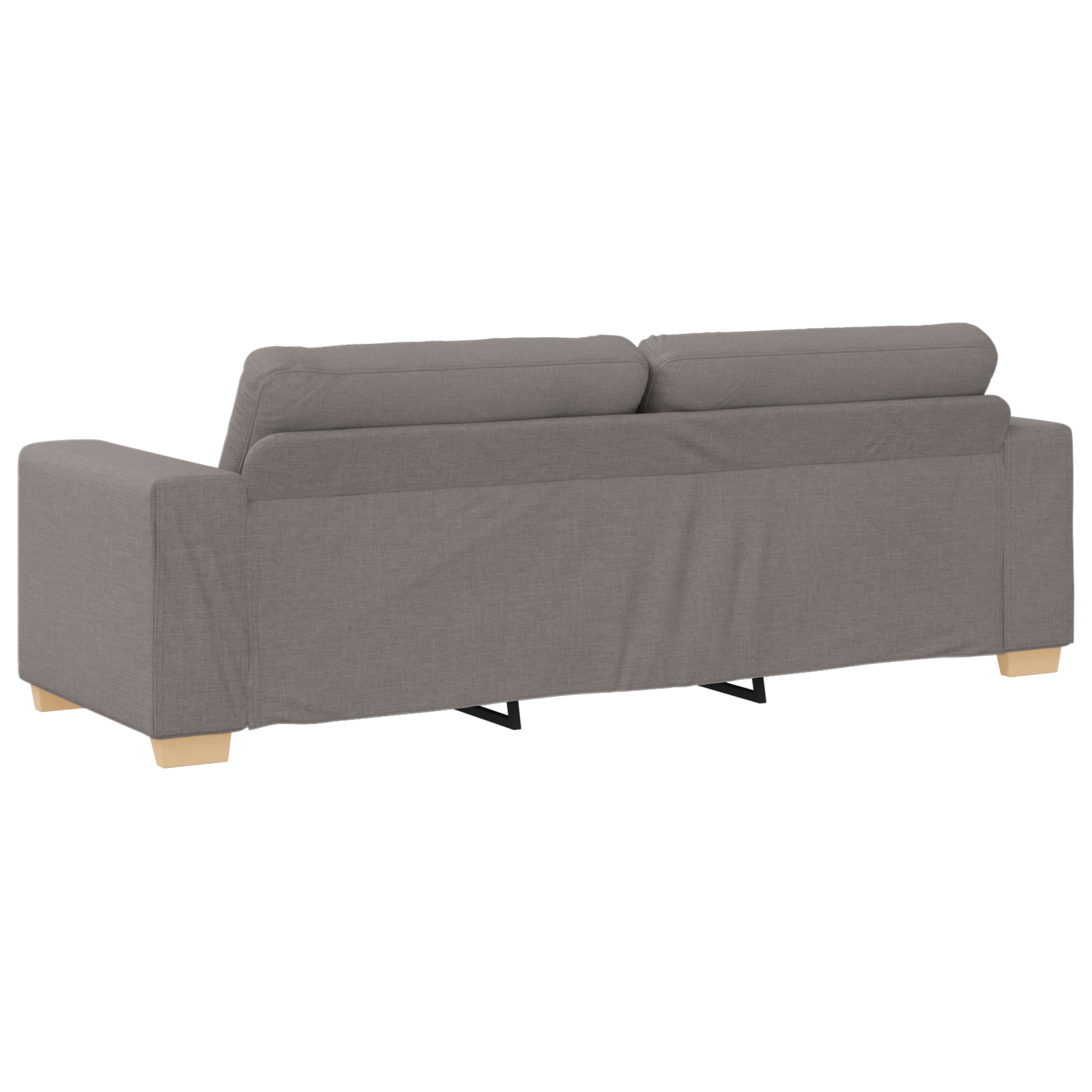 Sofa Set mit Kissen mit Kissen Taupe Stoff