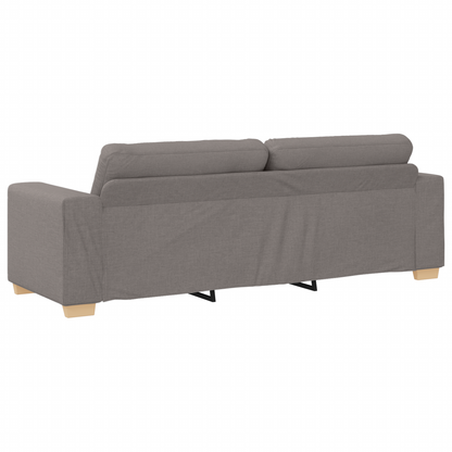 Sofa Set mit Kissen mit Kissen Taupe Stoff