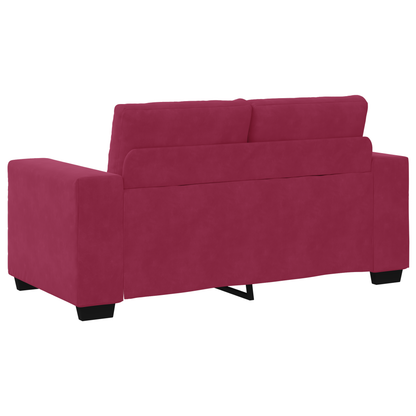 Sofa Set mit Kissen 3 pcs Weinrot 221 x 78 x 80 cm Samt