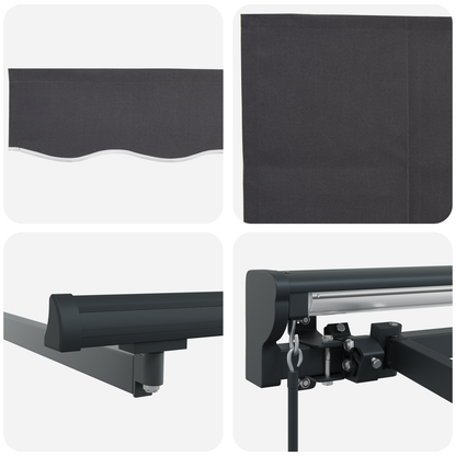 Einziehbare Markise Grau und Anthrazit 350 x 250 cm