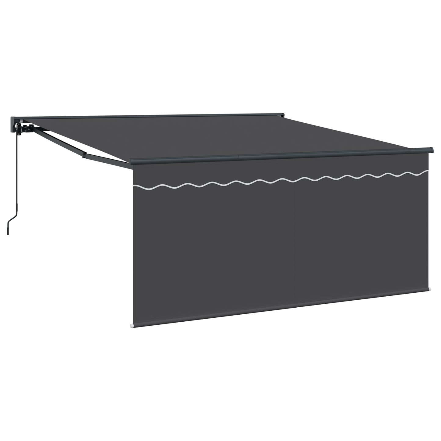 Einziehbare Markise Grau und Anthrazit 350 x 250 cm