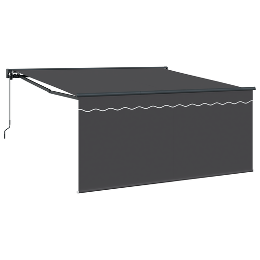Einziehbare Markise Grau und Anthrazit 350 x 250 cm