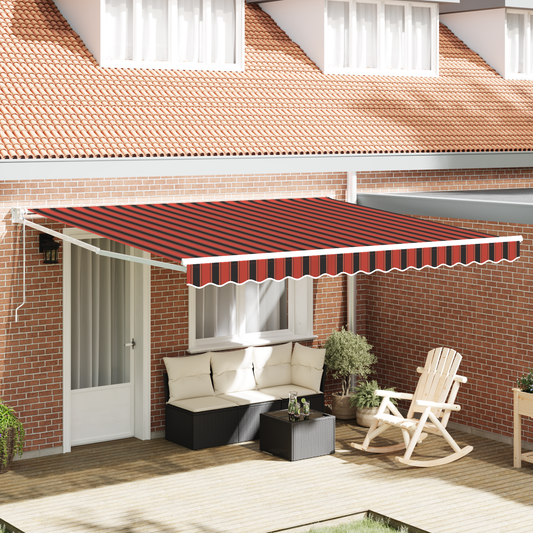 Einziehbare Markise mit Gelb und Orange 400 x 350 cm Stoff