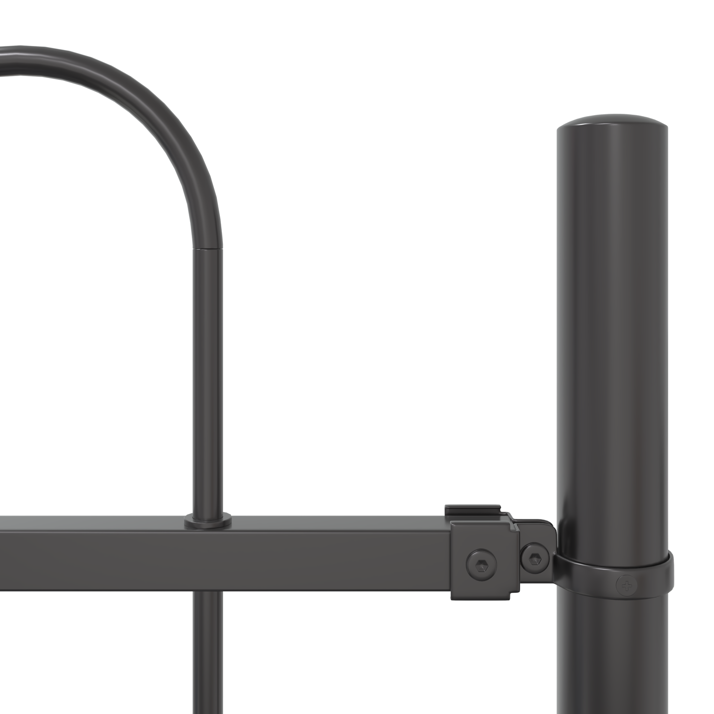 Gartenzaun Grau 3.4 x 0.6 m Pulverbeschichteter Stahl