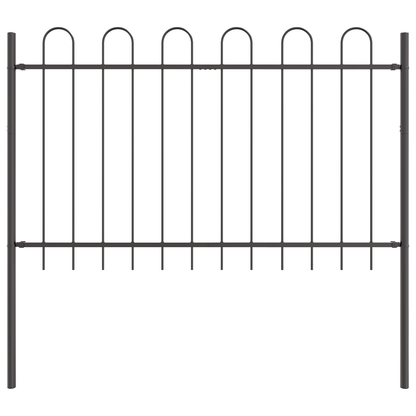Gartenzaun Grau 3.4 x 1 m Pulverbeschichteter Stahl